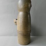 Large stoneware candlestick signed Denise Pointu, stoneware from Puisaye