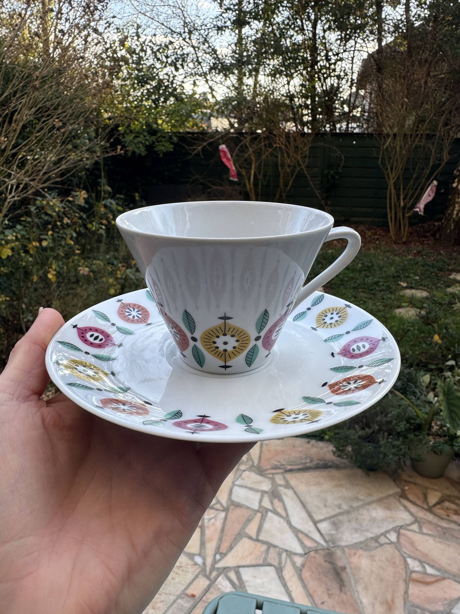 Vintage tea service from the 70s – Schirnding Bavaria – 2 cups + plates