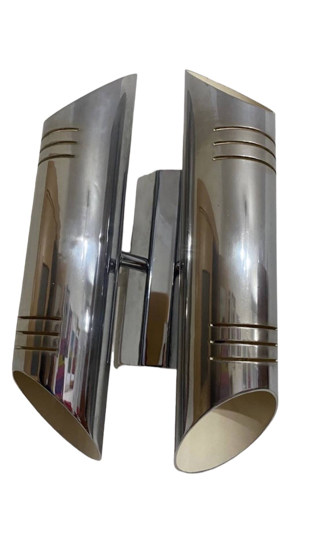 Raak double rod chrome wall light, 1970s