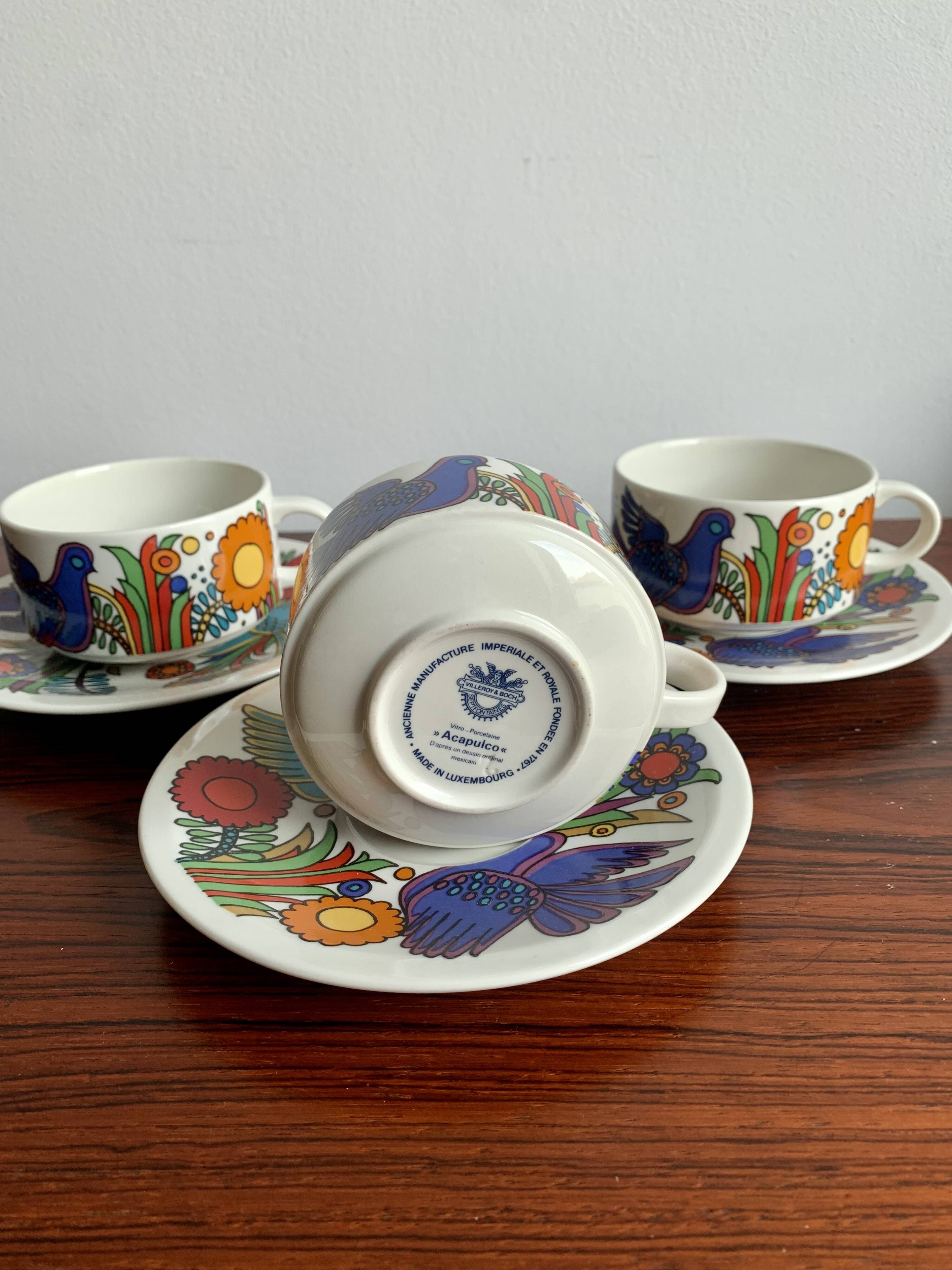 Ensemble de 3 grandes tasses à café Villeroy & Boch Acapulco