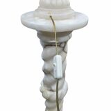 Neoclassical alabaster urn lamp on column