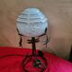 Wrought iron lamp molded blue globe clichy and its dragonfly 33x15