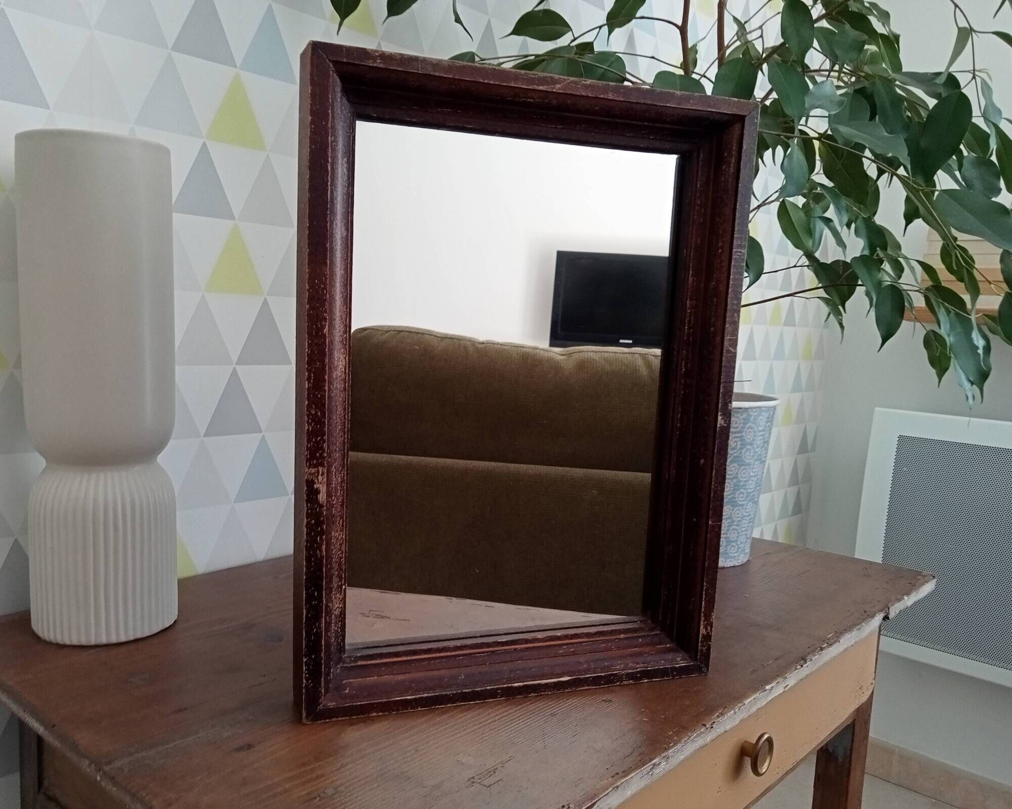 Vintage wooden mirror from the 50s/60s 39*29 cm