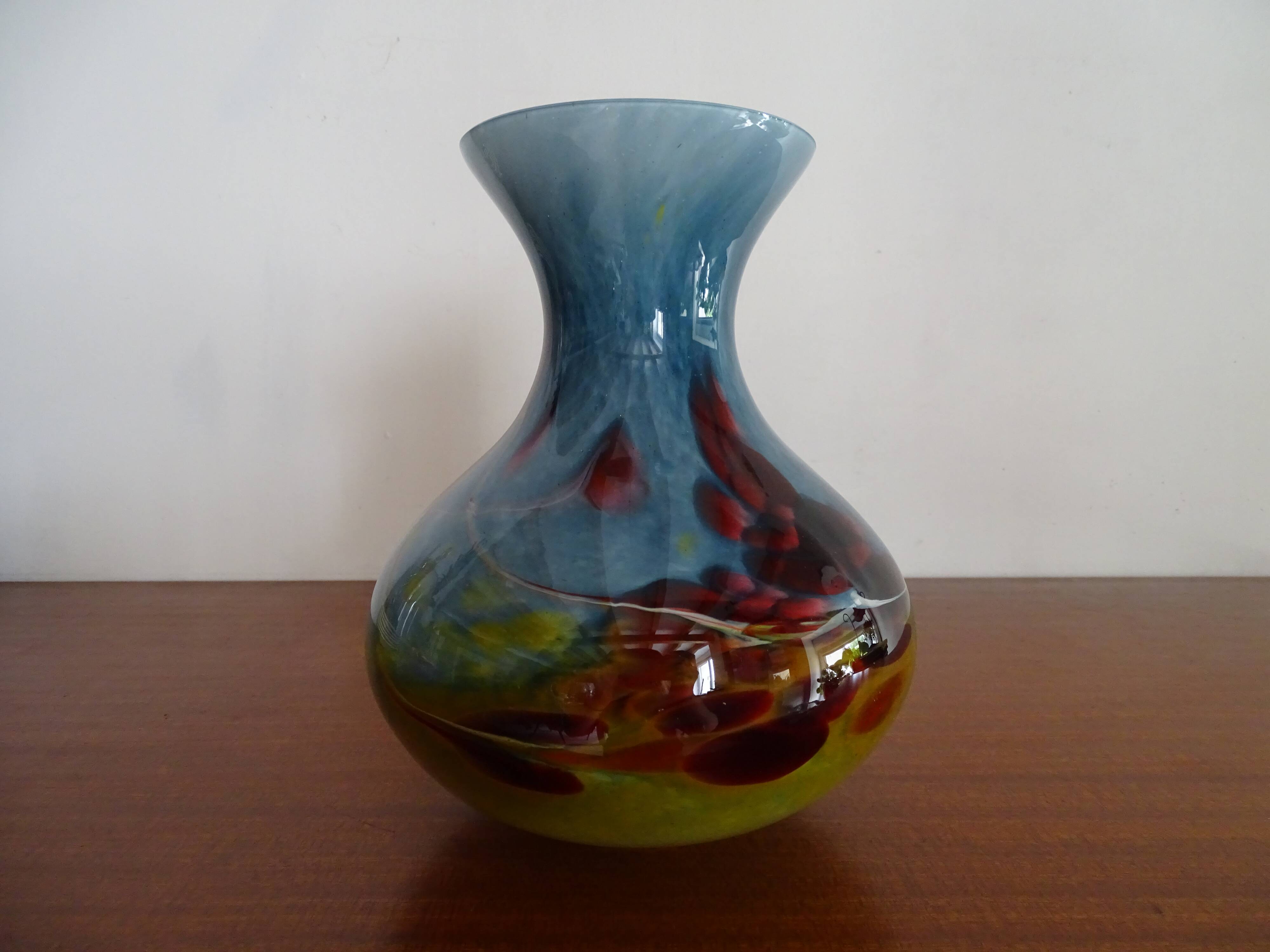 LA ROCHERE crystal vase, multi-layered blown glass, 20th century, labeled