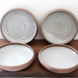 Set of 4 stoneware plates Roger Jacques Grés du Puisaye