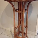 Old high table/standing bamboo and rattan table