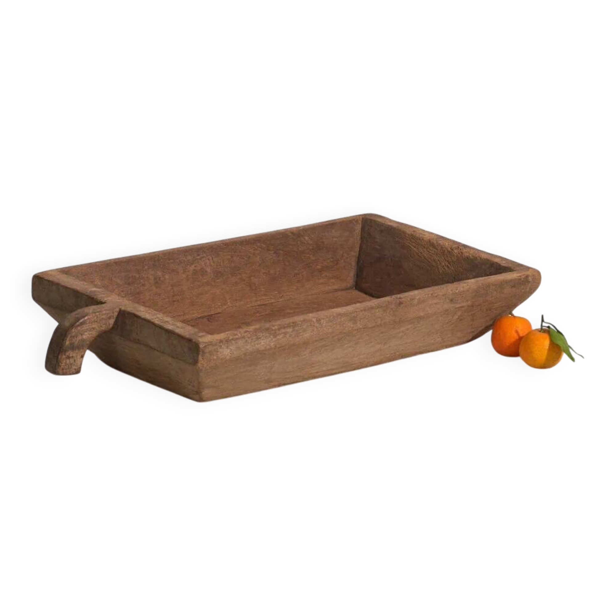 Antique solid wood tray with handle (c.1900) #8