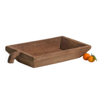 Antique solid wood tray with handle (c.1900) #8