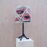Modernist wrought iron lamp with wool lampshade, France 1950