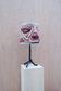 Modernist wrought iron lamp with wool lampshade, France 1950