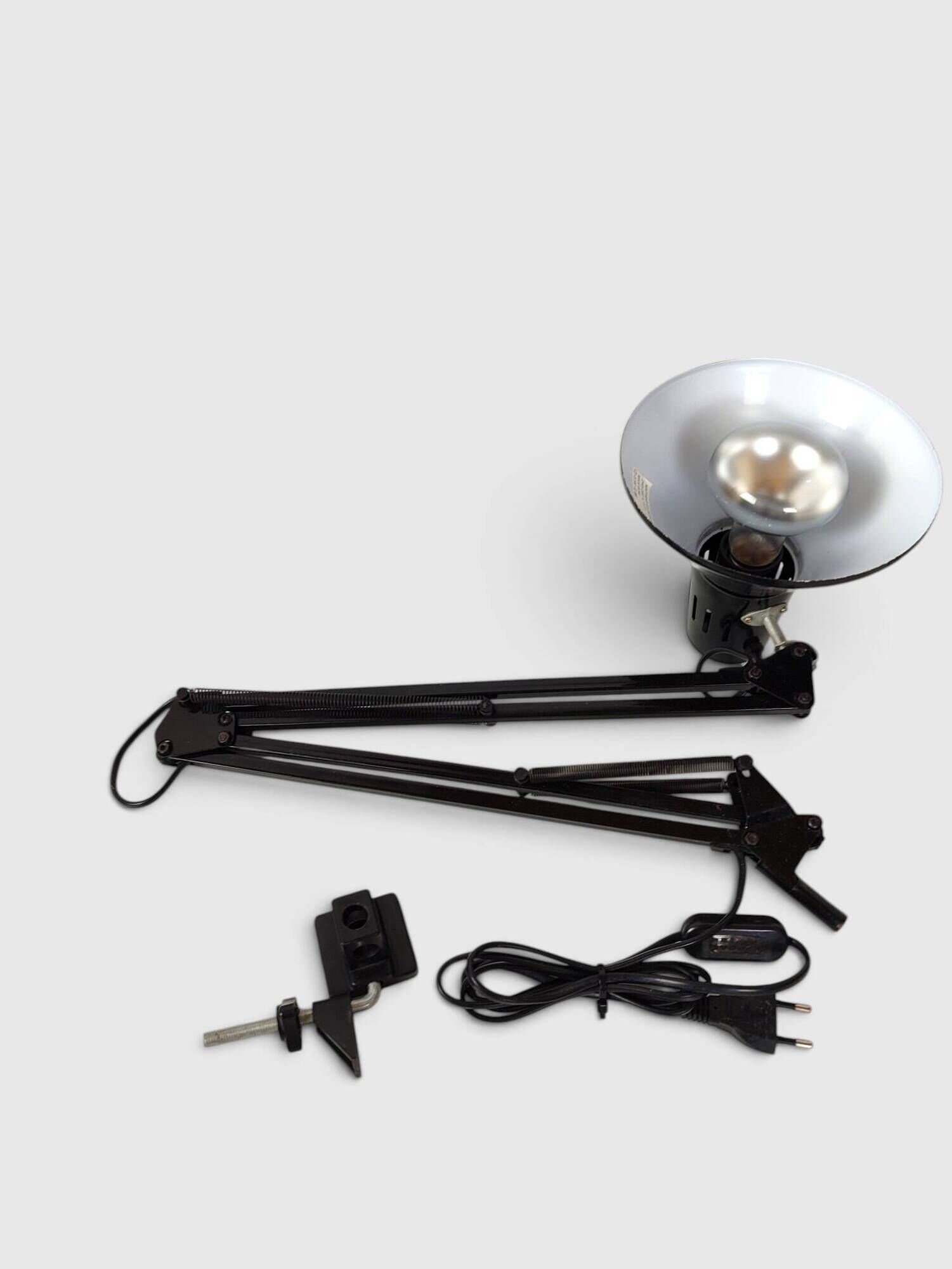 Black articulated architect lamp Mathias SA, industrial style – 1980s