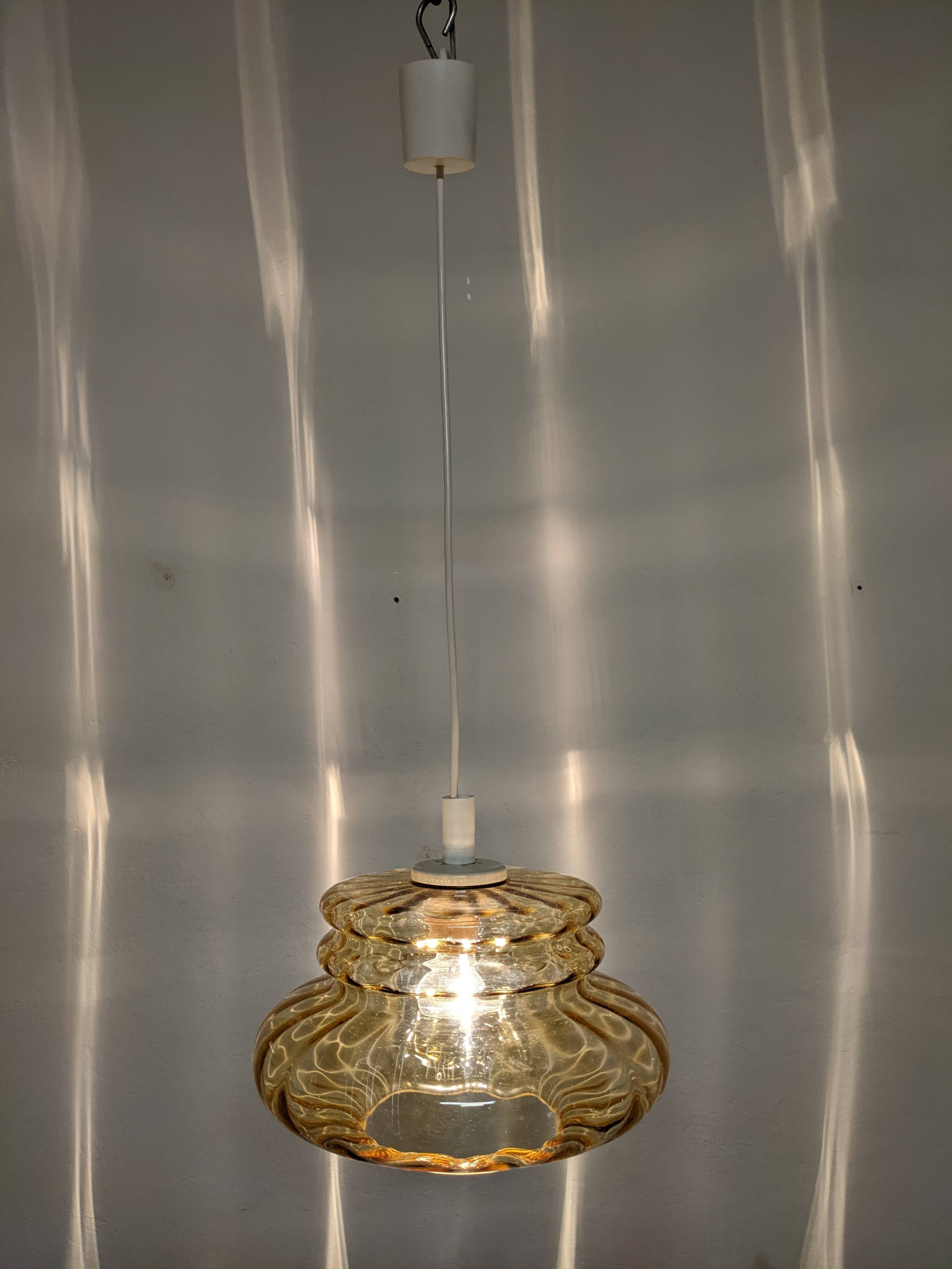Amber crystal pendant lamp from the 60s/70s