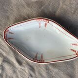 Plat de service en porcelaine blanche art déco moulin des loups orchies