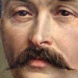 Portrait of man 19th in its frame