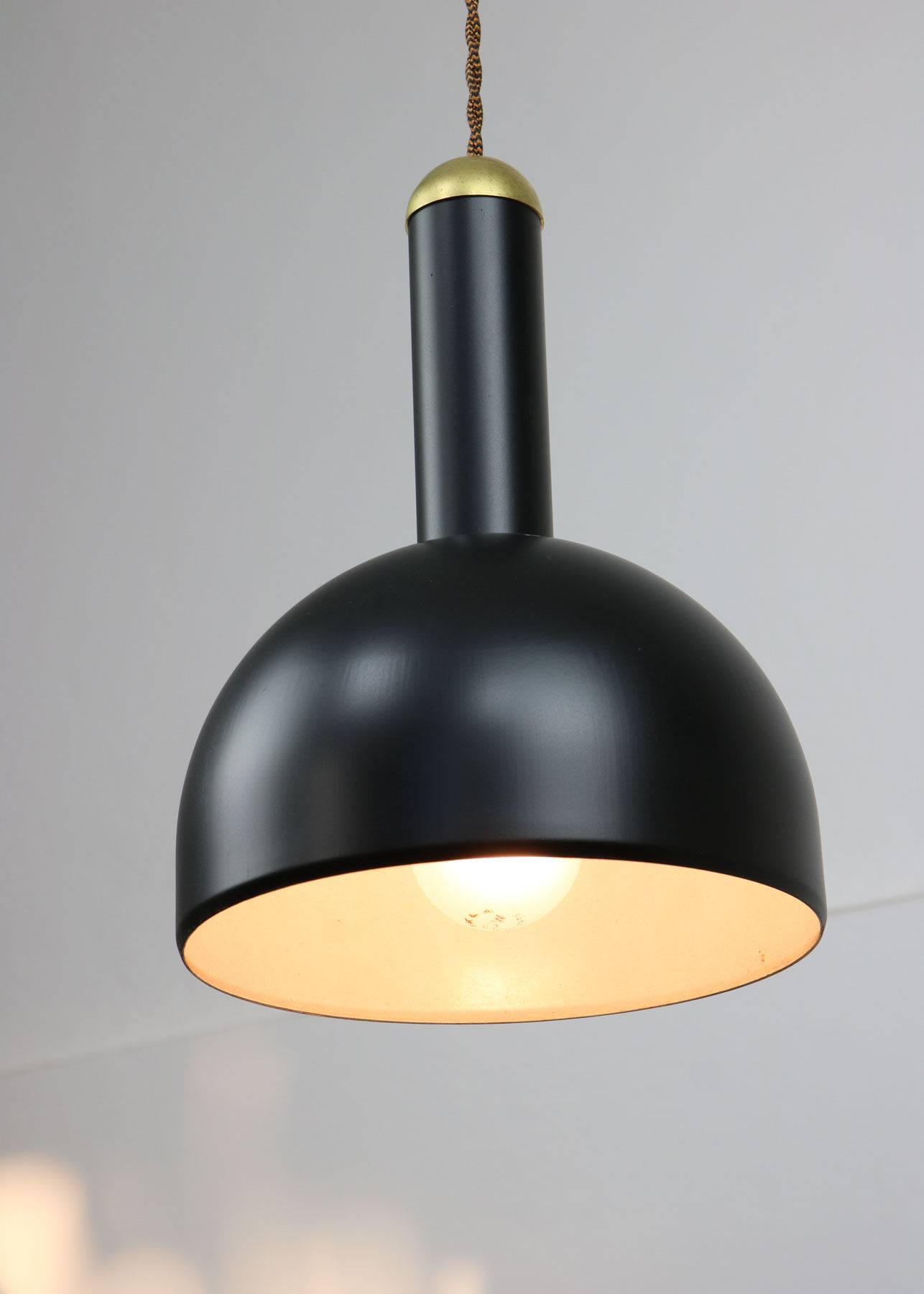 Vintage Black and Brass Pendant Lamp