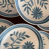 Set of 6 Longchamp blue flower soup plates