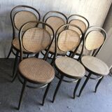 Dining Chairs in Wood Cane, Germany, 1960s, Set of 6