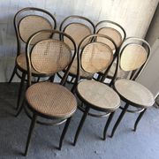 Dining Chairs in Wood Cane, Germany, 1960s, Set of 6