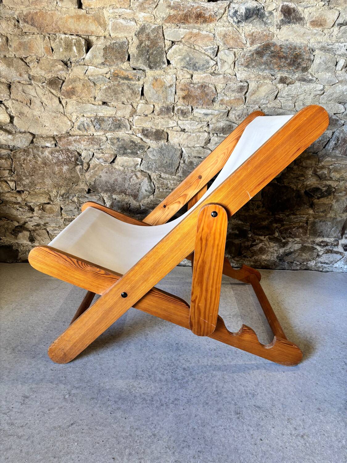 Vintage IKEA pine lounge chair from 1974