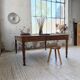 Grande table de ferme XL chêne « carrée » conférence 1950