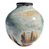 Glazed stoneware ball vase