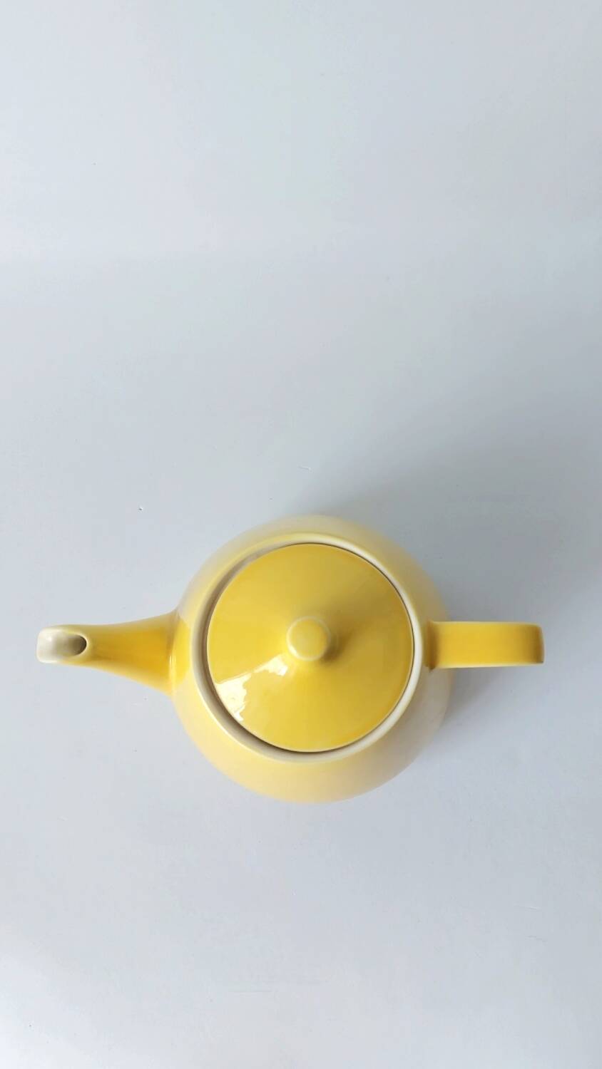Théière vintage jaune Villeroy & Boch vaisselle rétro