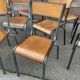 Set of 10 vintage mismatched industrial chairs mullca