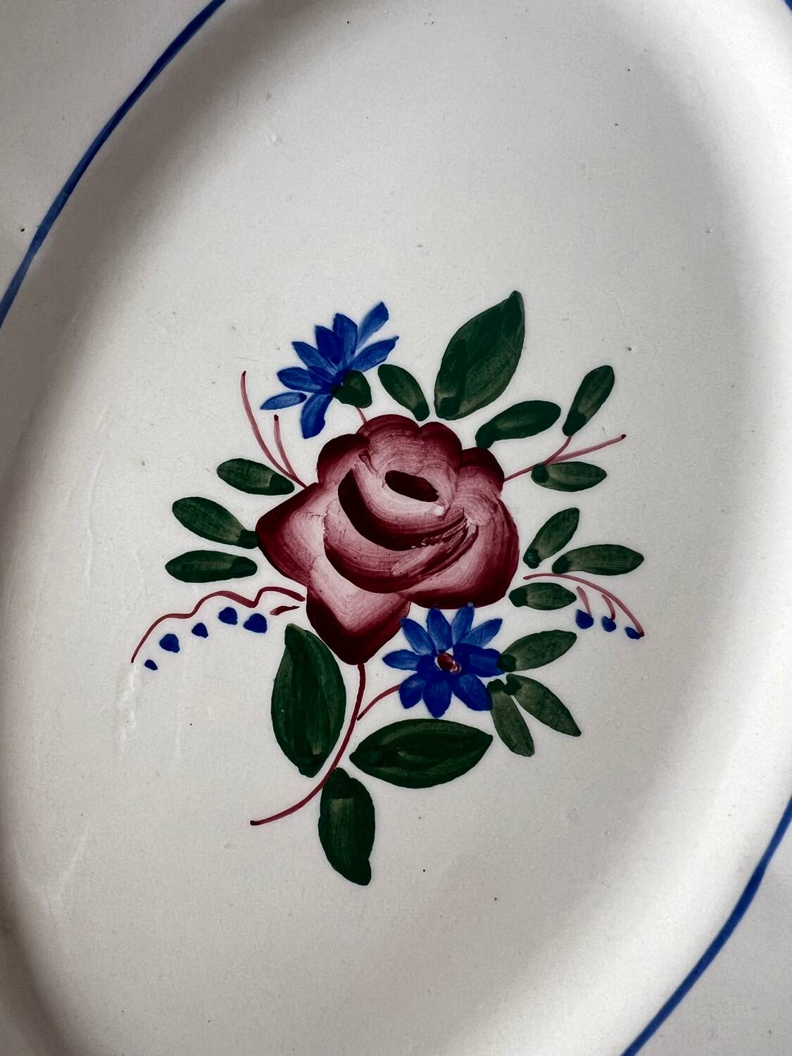 Hand painted dish, Sarreguemines Digoin