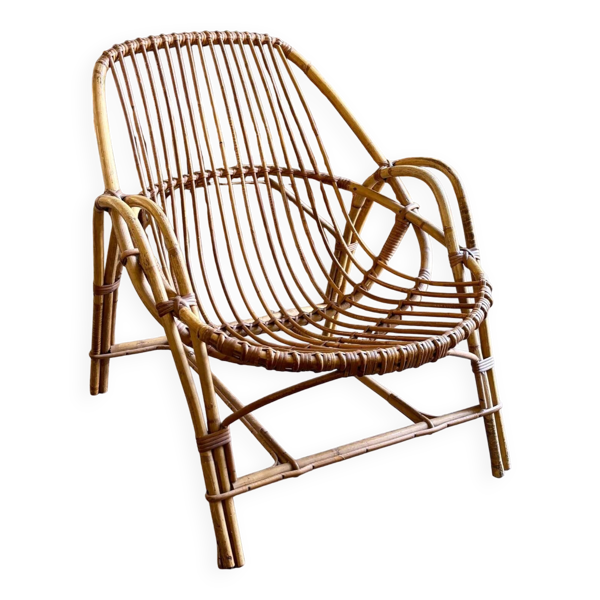 Fauteuil en rotin années, 1960 n°1