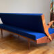 Foldning Sofa in Electric Blue Colour, 1960s, Czechoslovakia
