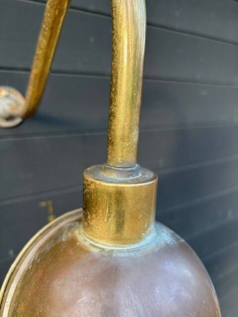 2 industrial brass wall lights - Denmark 70s-80s