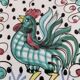 Duo d’assiettes Deruta Etrusca coq vert majolique italienne