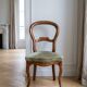 Set of 4 antique Louis-Philippe style wooden chairs.