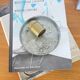 Small round wall light ceiling fixture in glass vintage diamond point.