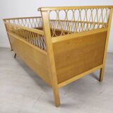 Lit enfant rotin vintage