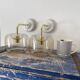 Pair of vintage smoked glass wall lights