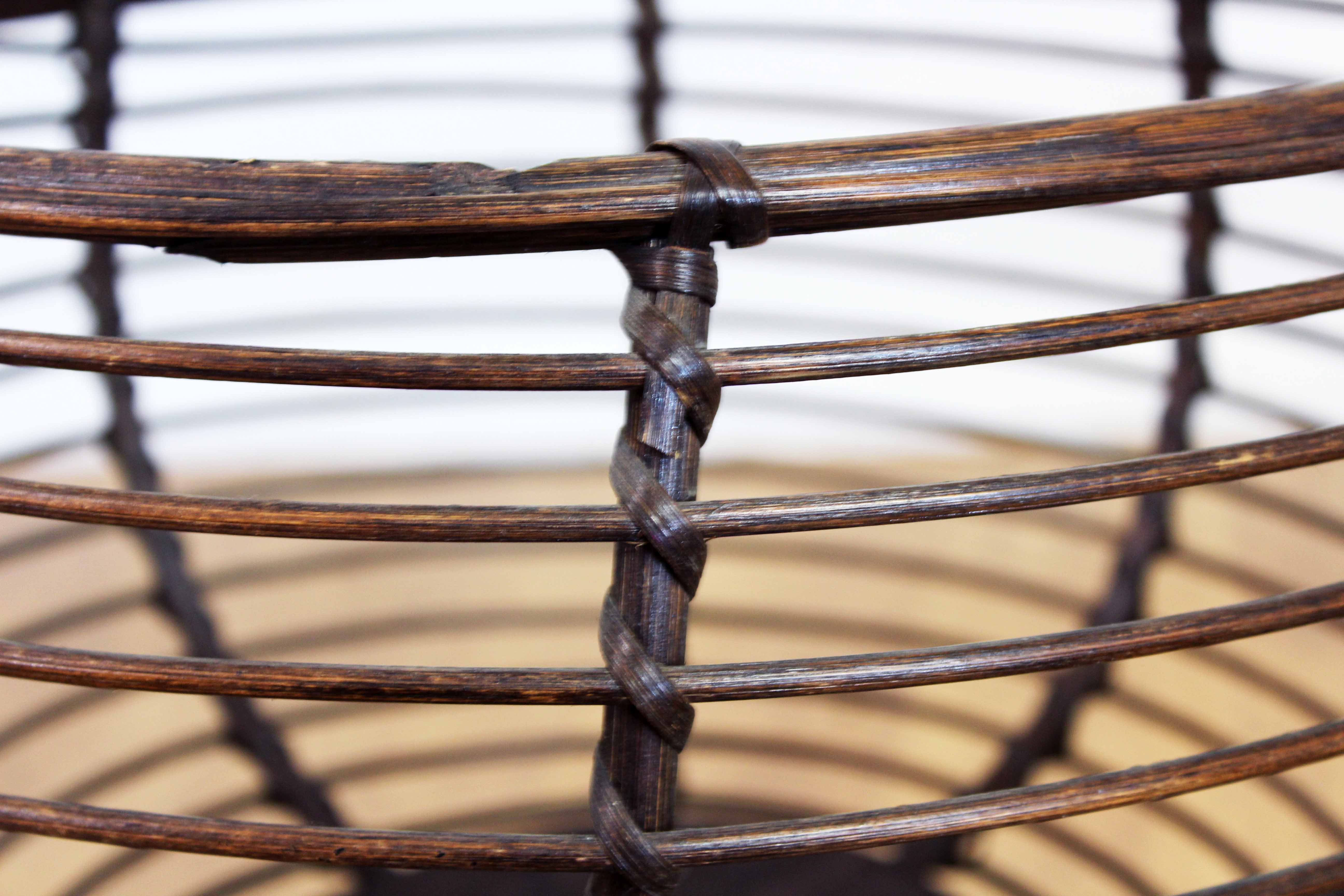 Panier à laine vintage en rotin