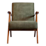 Mid Century Easy Chair Model B - 310 Var in Forest Green Velvet