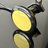 Patère double en métal jaune et noir