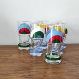 6 verres à orangeade vintage