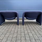 2x Artifort Groovy F598 by Pierre Paulin, Dark Blue, original