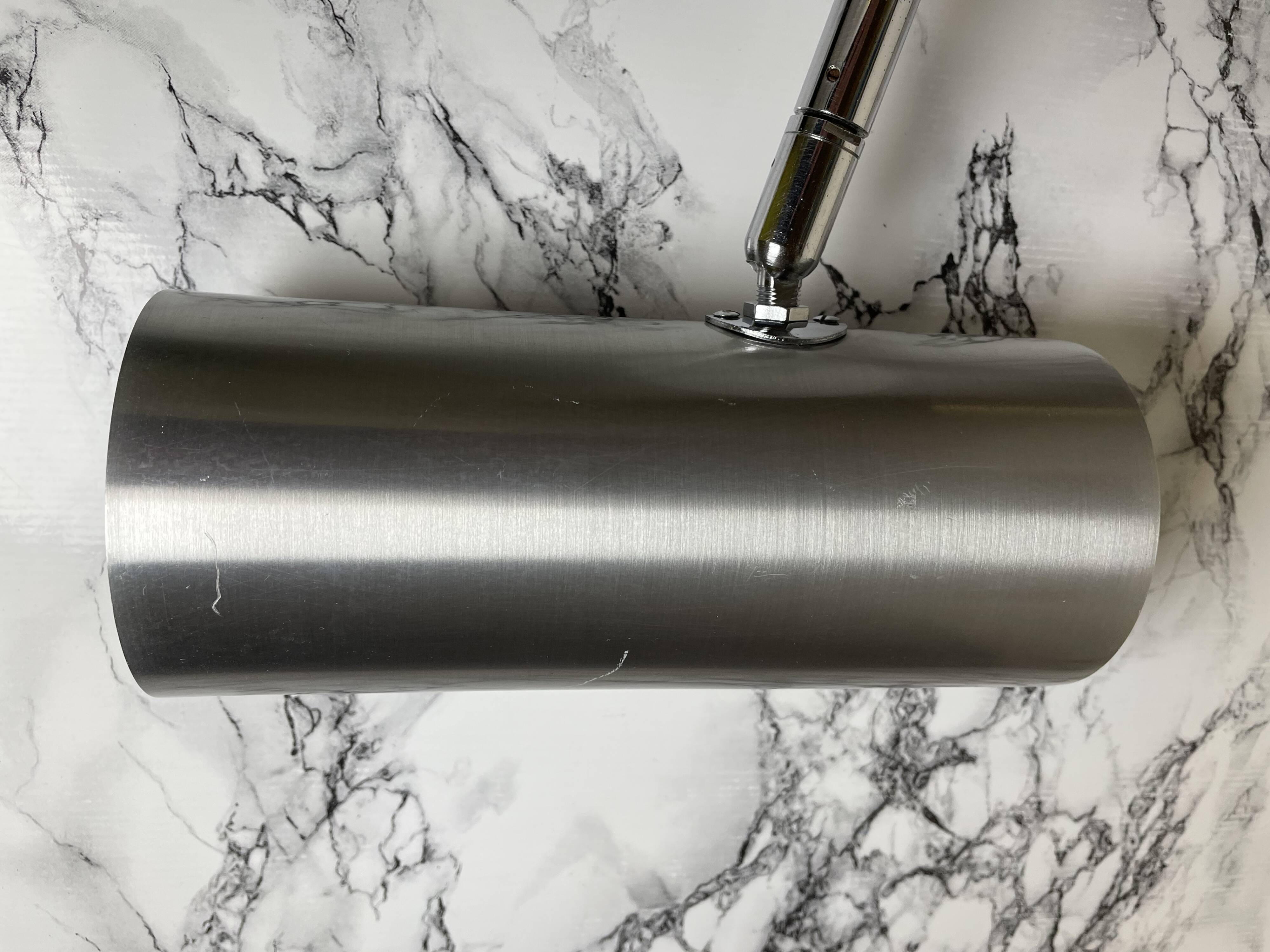 Dutch Raak brushed aluminum wall light