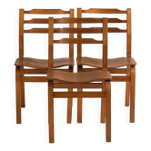 Vintage beech and moulded plywood chairs – Central Europe, circa 1960 – Set of 3 pieces