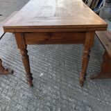 Antique farmhouse table in solid cherry wood with its 2 benches