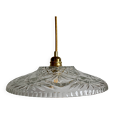 Vintage molded glass lampshade pendant light - tableware collection -