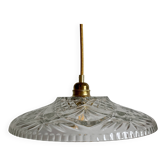 Vintage molded glass lampshade pendant light - tableware collection -