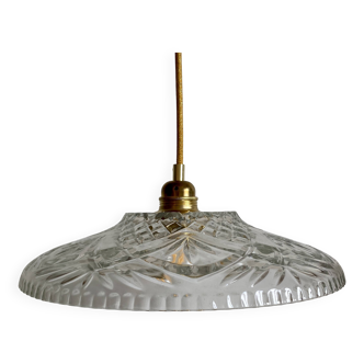 Vintage molded glass lampshade pendant light - tableware collection -