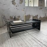 Coffee table year 80 Italian marble and glass