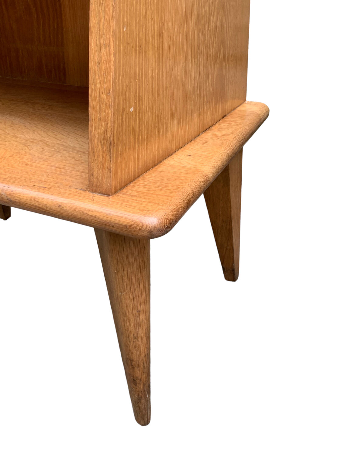 Pair of bedside feet compass solid oak vintage 1950