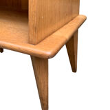 Pair of bedside feet compass solid oak vintage 1950